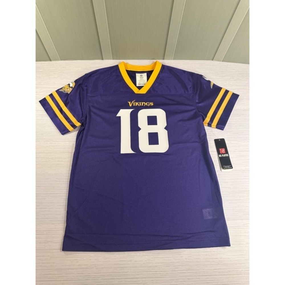 NFL Team Apparel Minnesota Vikings Justin Jefferson 18 Youth XL Jersey Purple